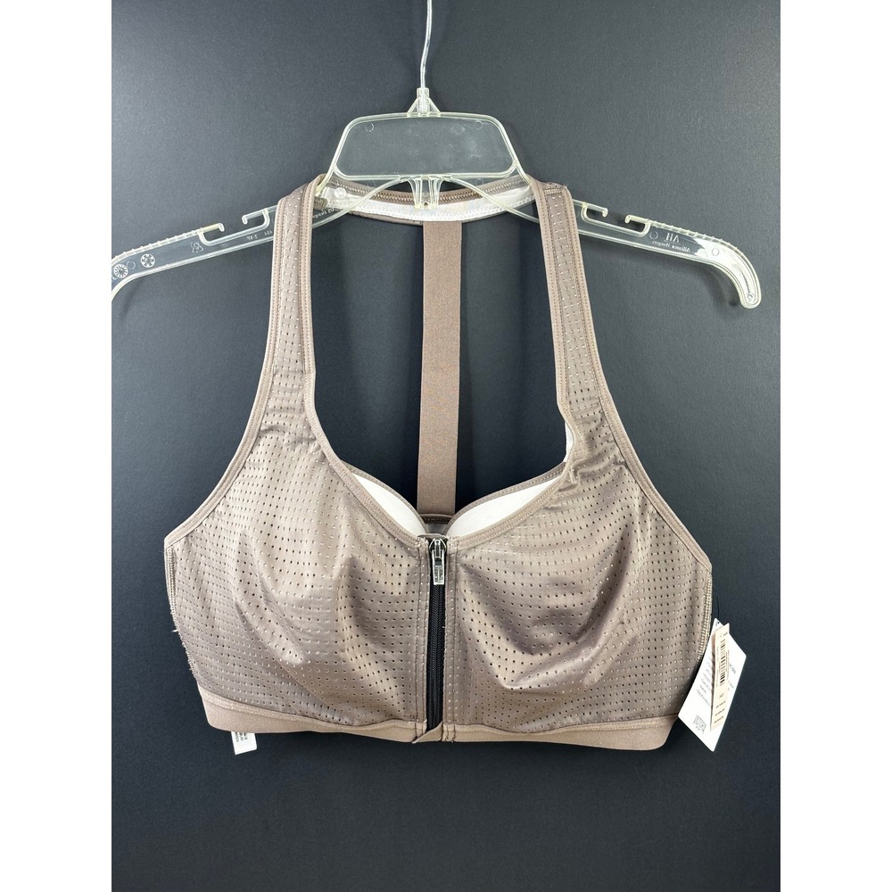 Victoria Secret Knockout Front Close Sport Bra Mauve Brown 36D Maximum Support